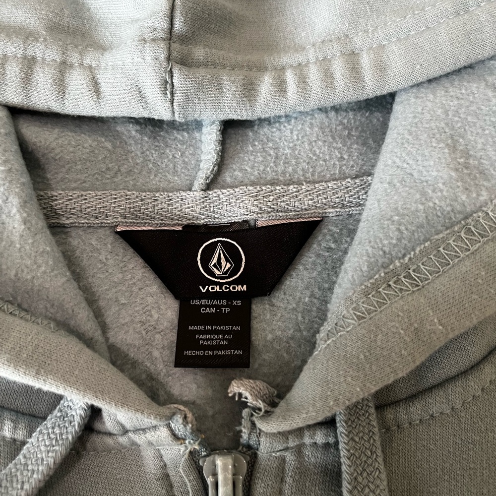 Volcom Light Gray Fleece Hoodie xs - Picture 2 of 6